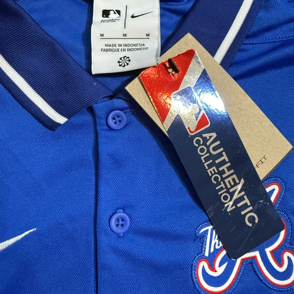 Nike Men's Atlanta Braves Nike Royal City Connect Performance Knit Polo - Picture 4 of 6